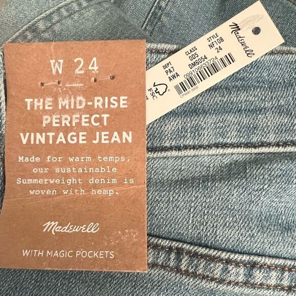 NWT Madewell Midrise The Perfect Vintage Jean in Alderton Wash - Picture 5 of 5
